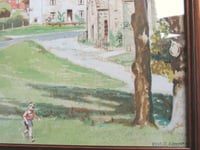 Image 8 of Ernest Aldworth (1889-1977) Watercolour Painting, Boys Walking on Village Green, Framed, age defects