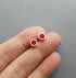 5.5mm Silver Dot Studs in Red Image 3