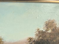 Image 2 of Vintage Oil Painting, Riverside Cottage Landscape by Stan Butler, Framed Size 19 6/10 x 12 1/10 ins 