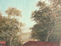 Image 6 of Vintage Oil Painting, Riverside Cottage Landscape by Stan Butler, Framed Size 19 6/10 x 12 1/10 ins 