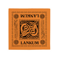 Image 2 of LANKUM Bandana, Orange w/ Black Print