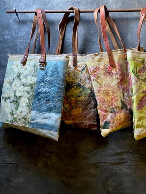 Image of one of a kind painting bag - winter blooms