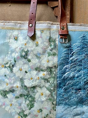 Image of one of a kind painting bag - winter blooms