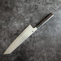 Image 5 of 232mm k-tip gyuto in Takefu VG10 stainless suminagashi 