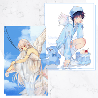 Image 1 of Genshin x Chobits Angels | Venti and Chii Prints