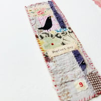 Image 4 of Art - textile collage Blackbird - perfect day