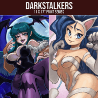 Image 1 of Darkstalkers 11x17" Print Series: Morrigan & Felicia