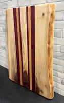 Live Edge Walnut, Purple Heart, and Cherry Cutting Board