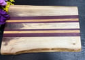 Live Edge Walnut, Purple Heart, and Cherry Cutting Board