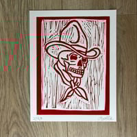 Image 2 of Cowboy Skull Lino Print
