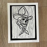 Image 1 of Cowboy Skull Lino Print