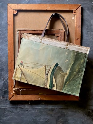 Image of one of a kind painting bag - tall ship