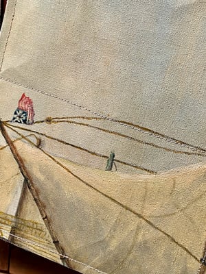 Image of one of a kind painting bag - tall ship