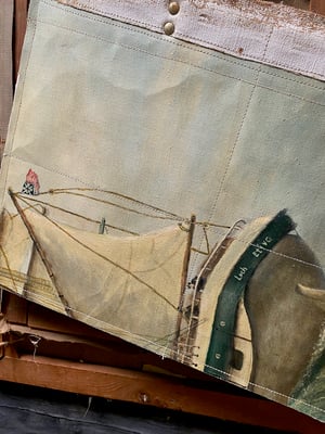 Image of one of a kind painting bag - tall ship