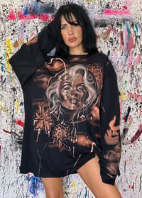 Image 3 of “MARILYN” BLEACH PAINTED LONG SLEEVE T-SHIRT 2XL