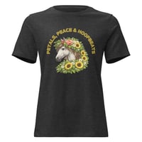 Image 5 of Women's Relaxed T-Shirt, Petals, Peace and Hoofbeats Horse Tee