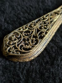 Image 5 of Large Antique magnifying Hand mirror with Real Preserved Web