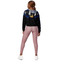Image 2 of BOSSFITTED Black and Blue Women’s Cropped Windbreaker