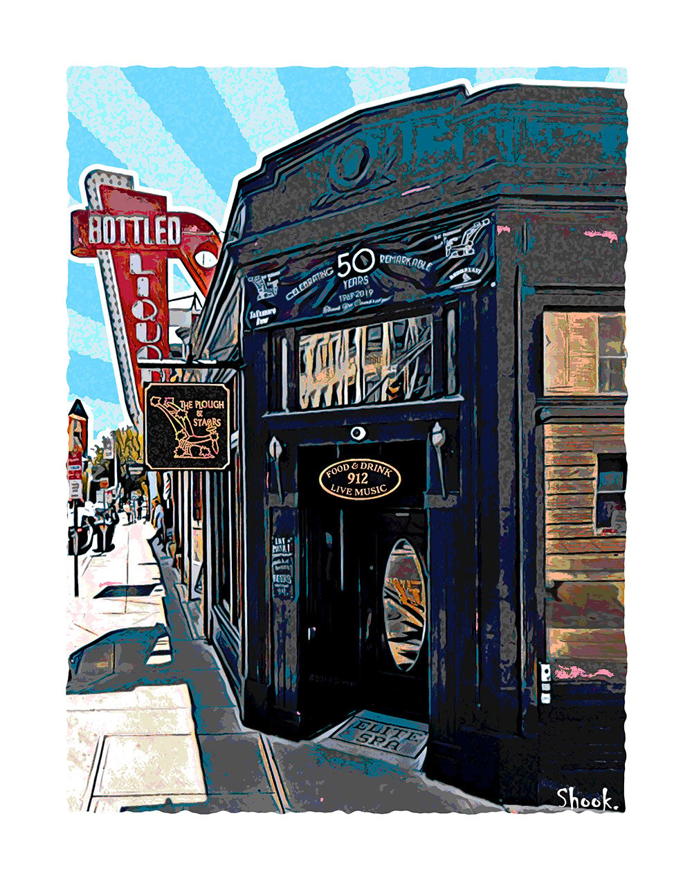 Plough and Stars Cambridge, MA Art Print (Multi-size options)