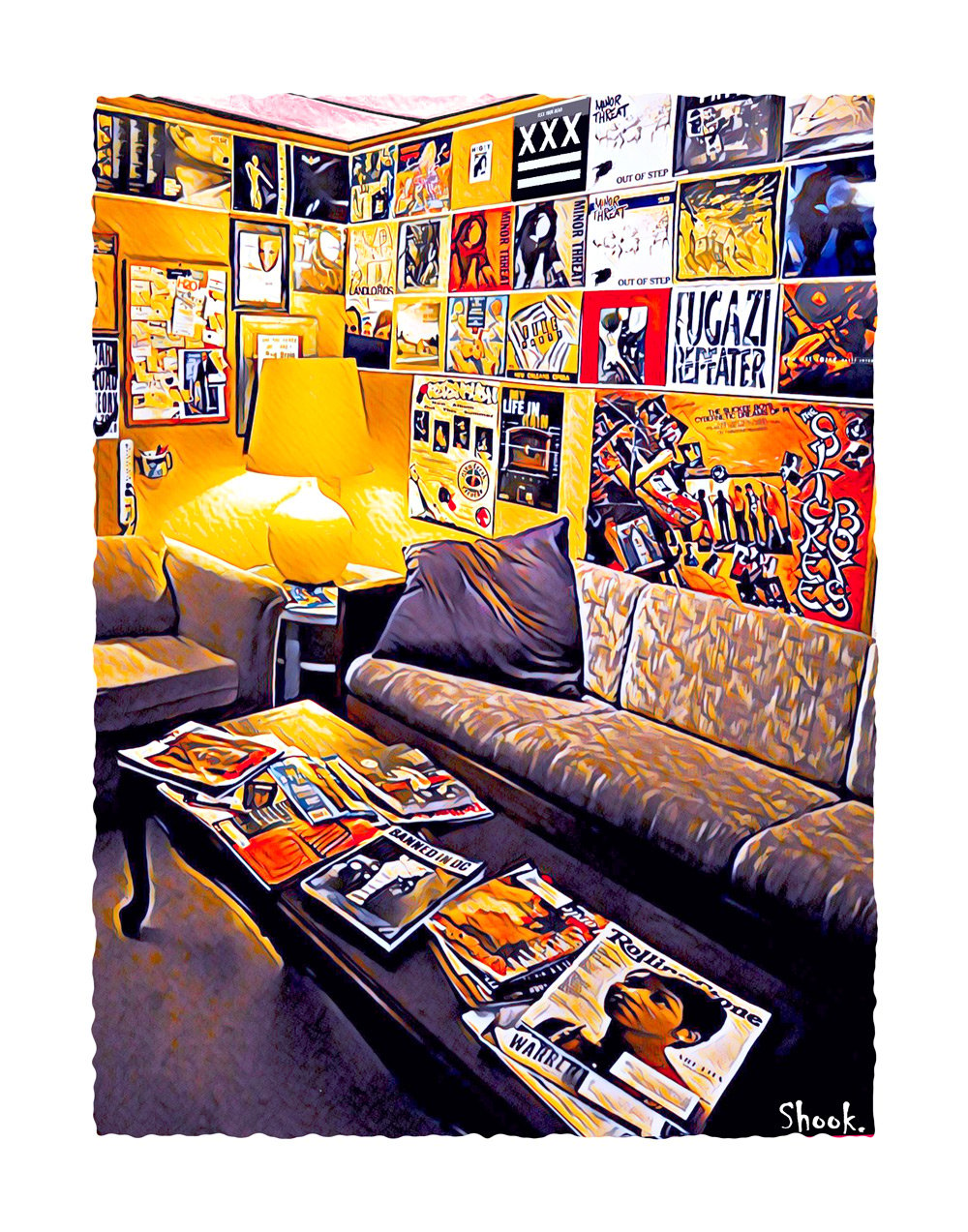 Inner Ear Recording Studio Lounge, Washington DC Art Print (Multi-size options)