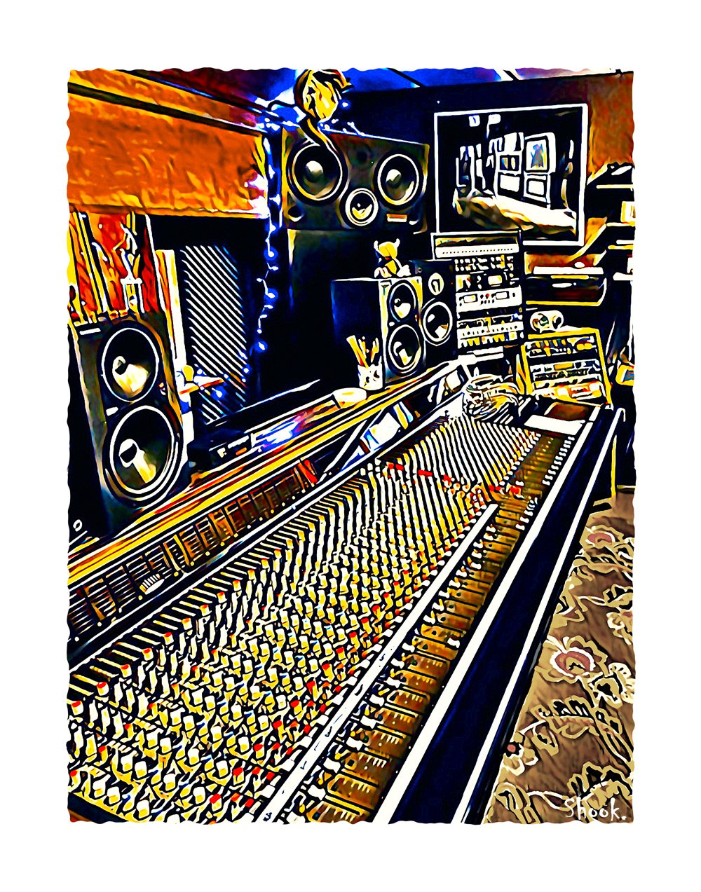 Inner Ear Recording Studio Mixing Board, Washington DC Art Print (Multi-size options)