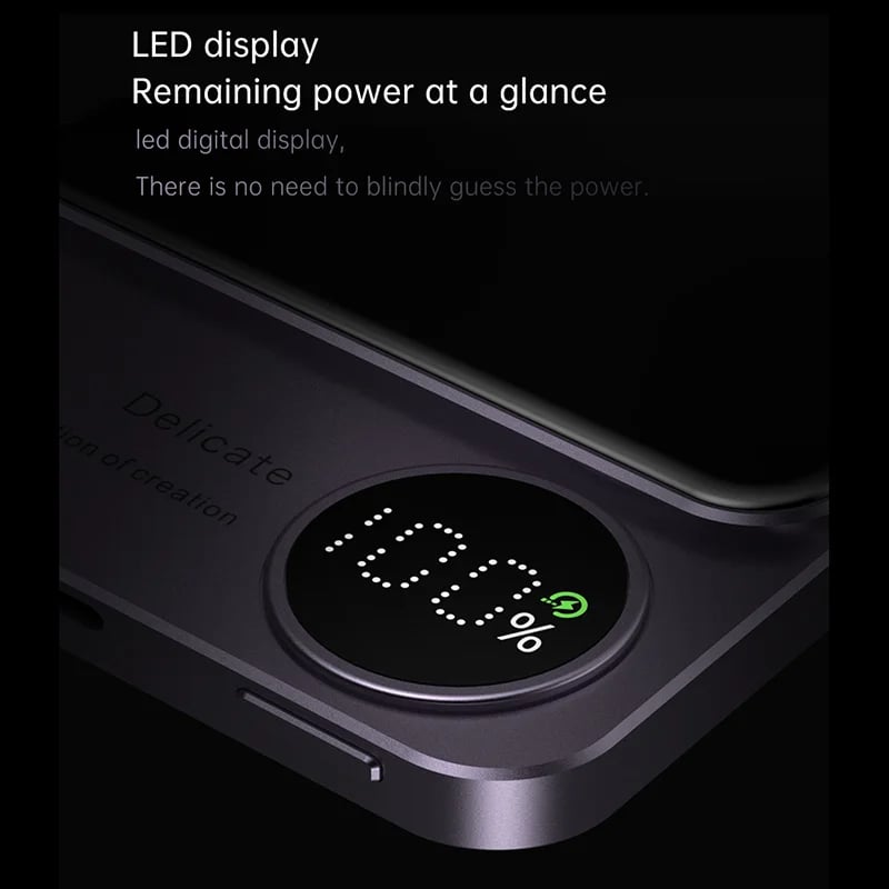 MSL Magnetic Wireless Power Bank - 10000mAh with LED Display