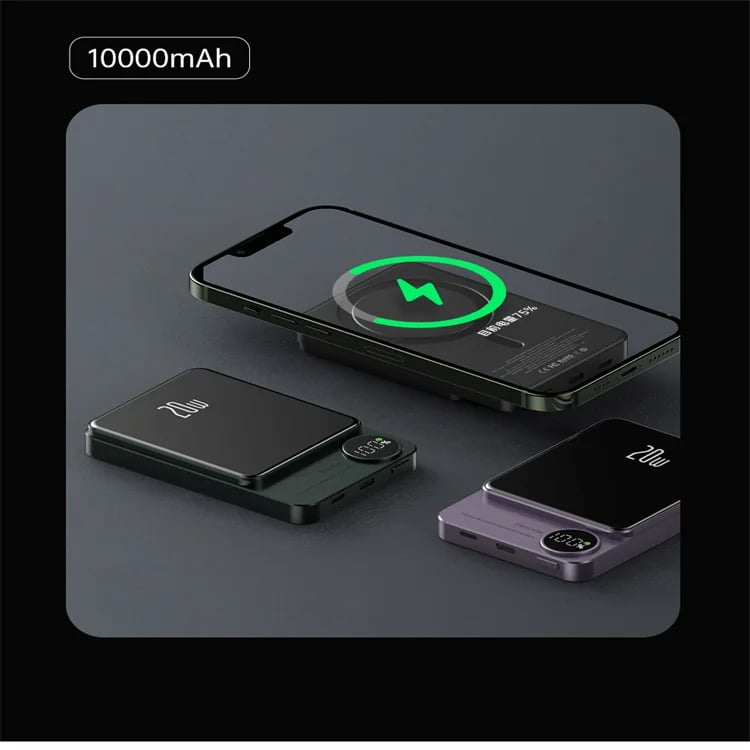 MSL Magnetic Wireless Power Bank - 10000mAh with LED Display