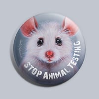 Image 1 of Stop Animal Testing | Mouse | Animal Rights | Button