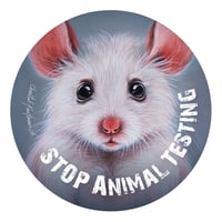 Image 2 of Stop Animal Testing | Mouse | Animal Rights | Button