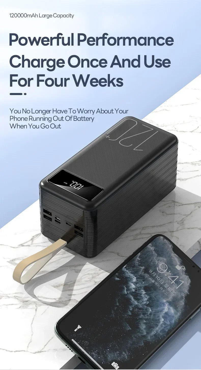 MSL 120W Power Bank - 120000mAh High Capacity with LED Display