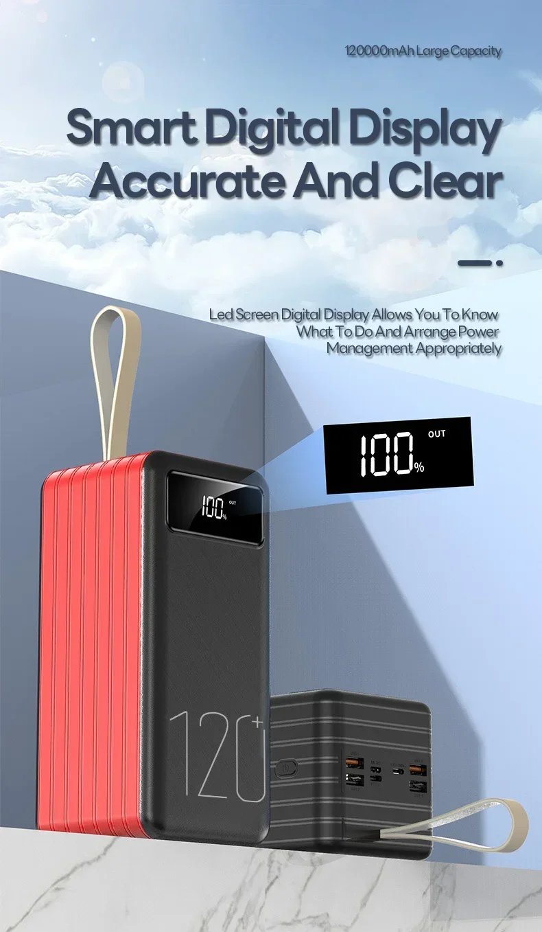 MSL 120W Power Bank - 120000mAh High Capacity with LED Display