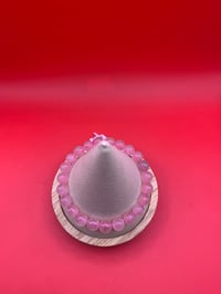 Image of BRACELET BOULE 08MM QUARTZ ROSE