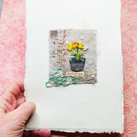 Image 3 of Art - original - flowers in a thimble vase - wall art