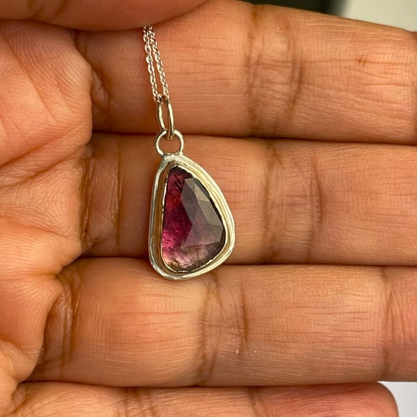 Image of Bi-coloured Pink Tourmaline pendant