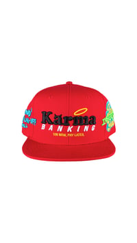 RED “ KARMA BANKING” SNAPBACK 