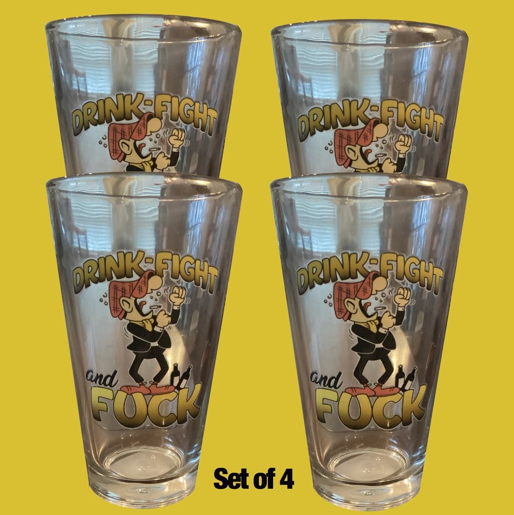 Drink, Fight and Fuck Pint Set