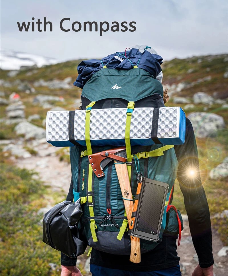 MSL Hand Crank Solar Power Bank - 30000mAh with Camping Light