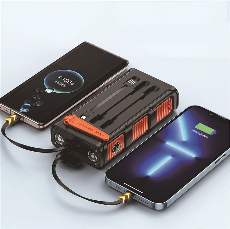 MSL Hand Crank Solar Power Bank - 30000mAh with Camping Light