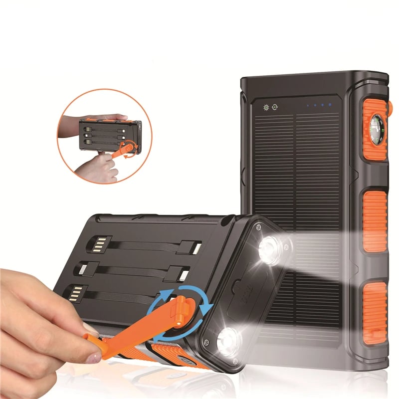 MSL Hand Crank Solar Power Bank - 30000mAh with Camping Light