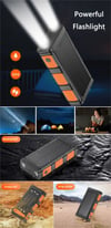 MSL Hand Crank Solar Power Bank - 30000mAh with Camping Light