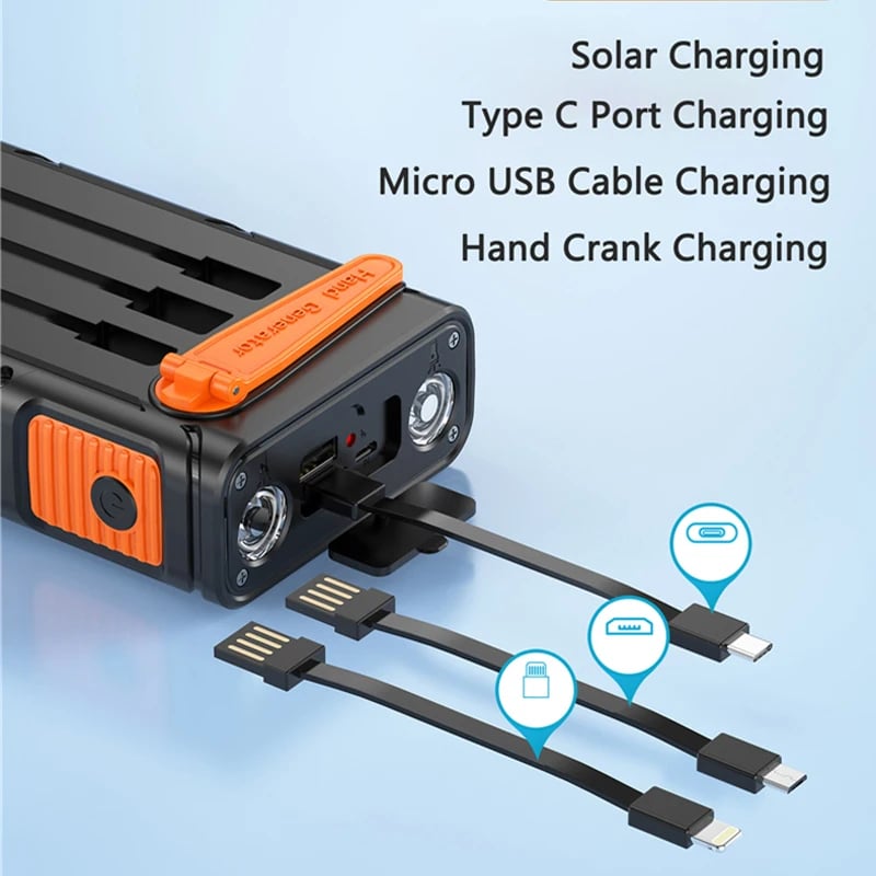 MSL Hand Crank Solar Power Bank - 30000mAh with Camping Light