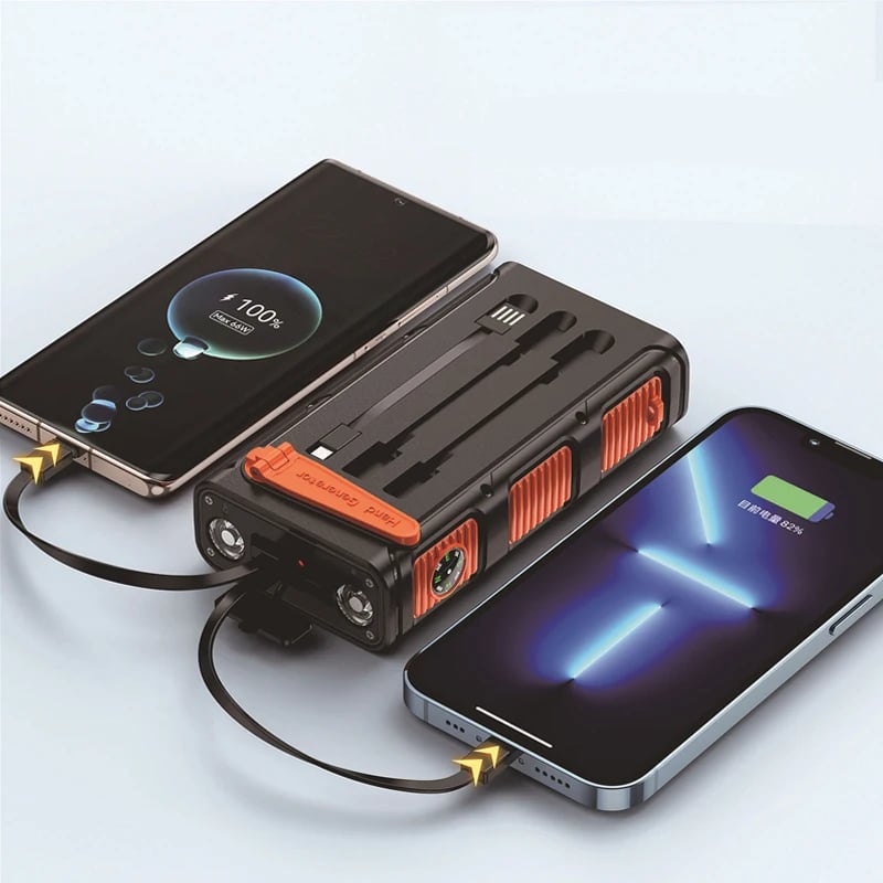 MSL Hand Crank Solar Power Bank - 30000mAh with Camping Light