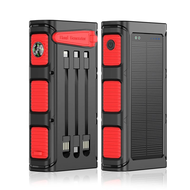 MSL Hand Crank Solar Power Bank - 30000mAh with Camping Light