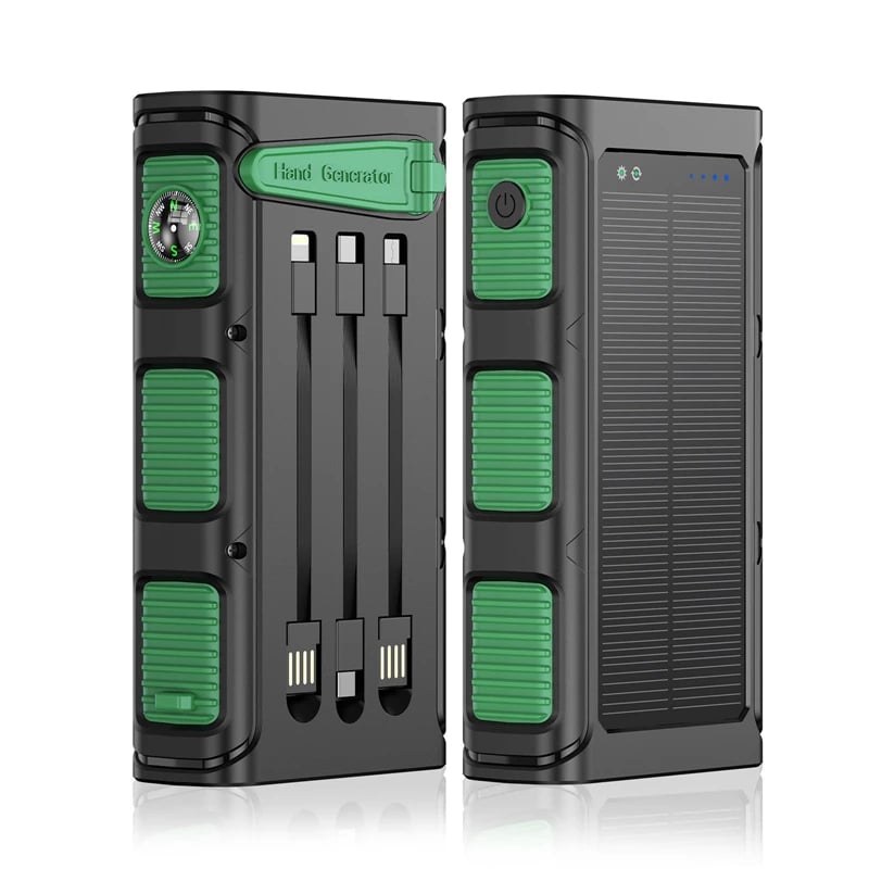 MSL Hand Crank Solar Power Bank - 30000mAh with Camping Light