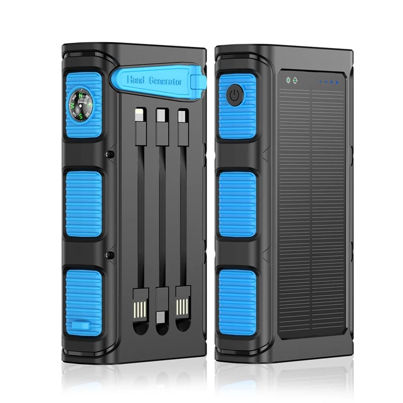 MSL Hand Crank Solar Power Bank - 30000mAh with Camping Light