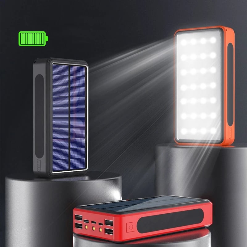 MSL Solar Power Bank - 50000mAh with 4 USB Ports and Camping Light