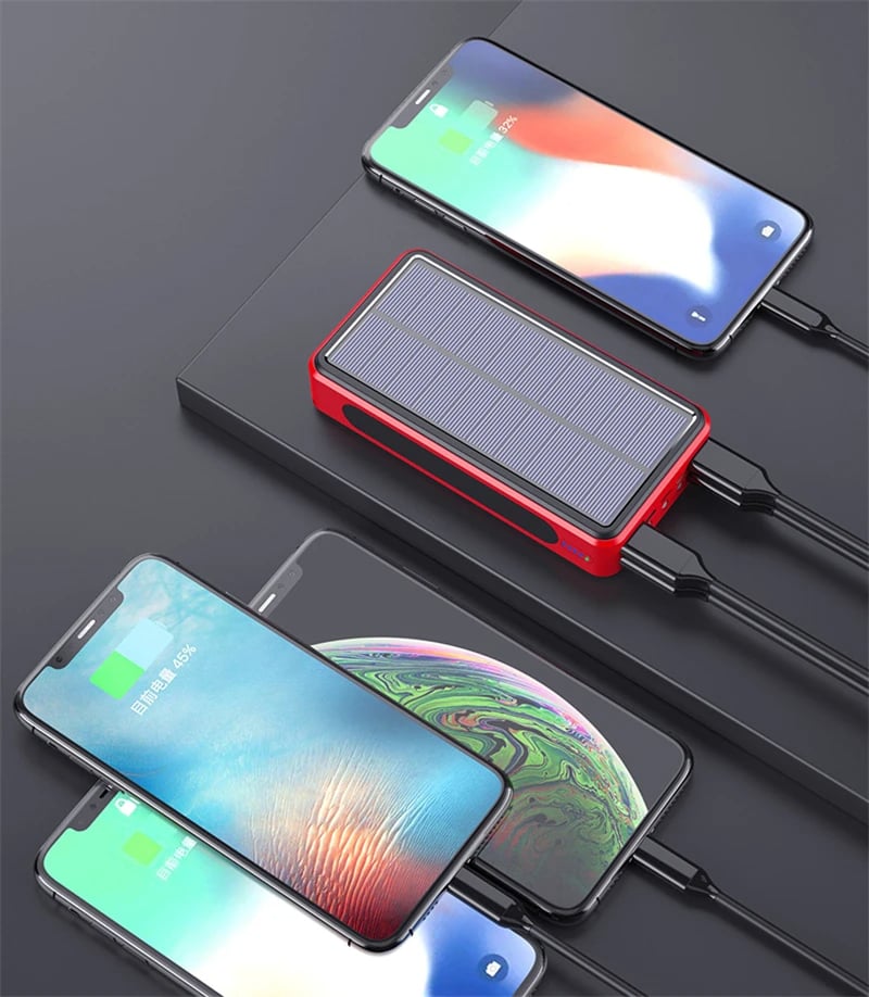 MSL Solar Power Bank - 50000mAh with 4 USB Ports and Camping Light