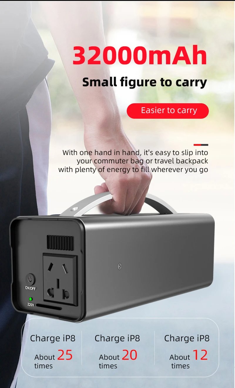 MSL 200W Portable Solar Generator Power Station - 32000mAh