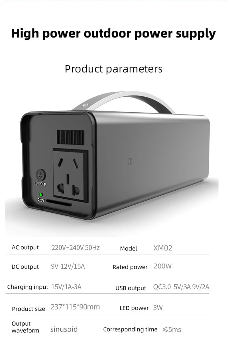 MSL 200W Portable Solar Generator Power Station - 32000mAh
