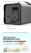 MSL 200W Portable Solar Generator Power Station - 32000mAh